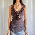 Sequin Halter Crop Top - Size L