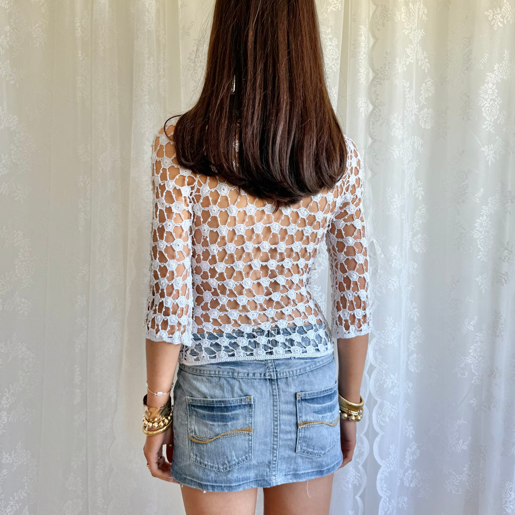 Crochet Beaded Jumper - Size S