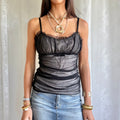 Ruched Mesh Cami - Size L