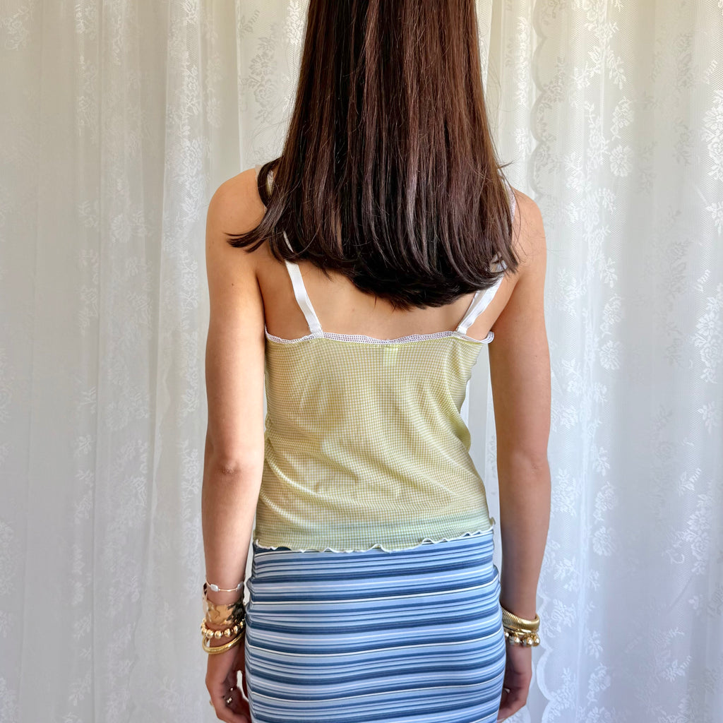 Gingham Mesh Cami - Size L