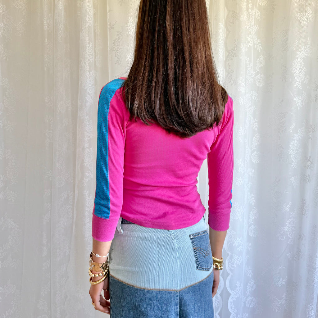 Sporty Graphic Crop Top - Size S