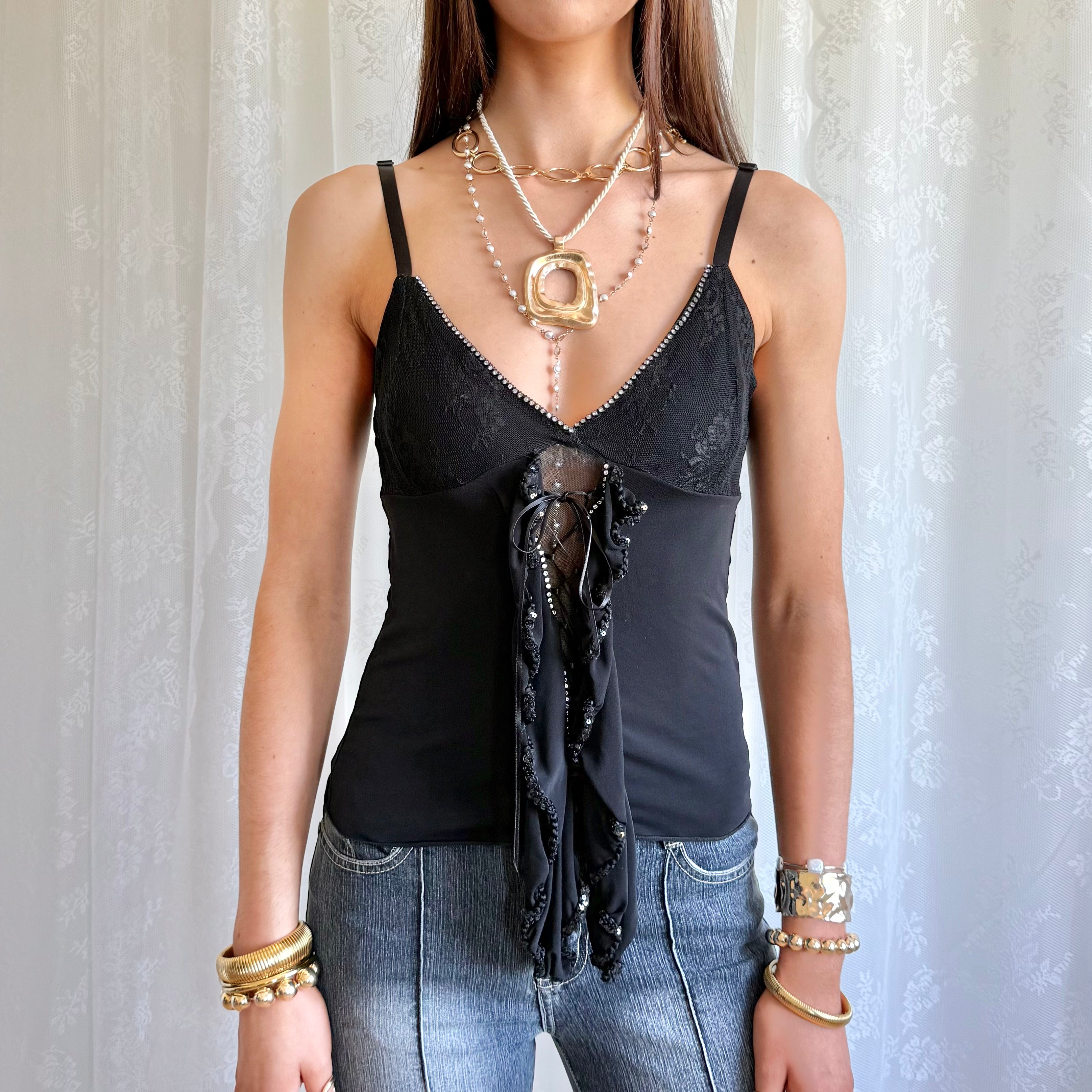 Lace Backless Cami - Size S