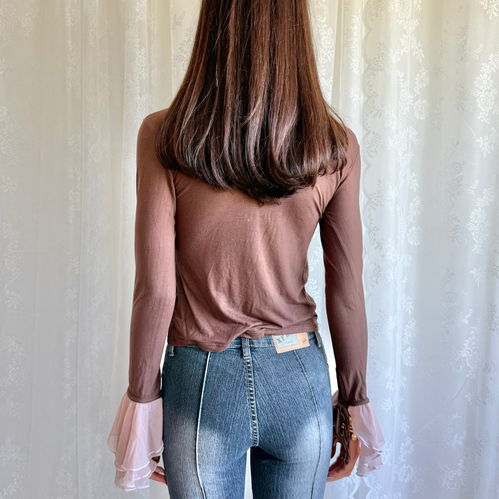 Yamamay Flared Sleeve Crop Top - Size M