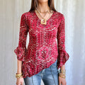 Flared Sleeve Asymmetric Top - Size M