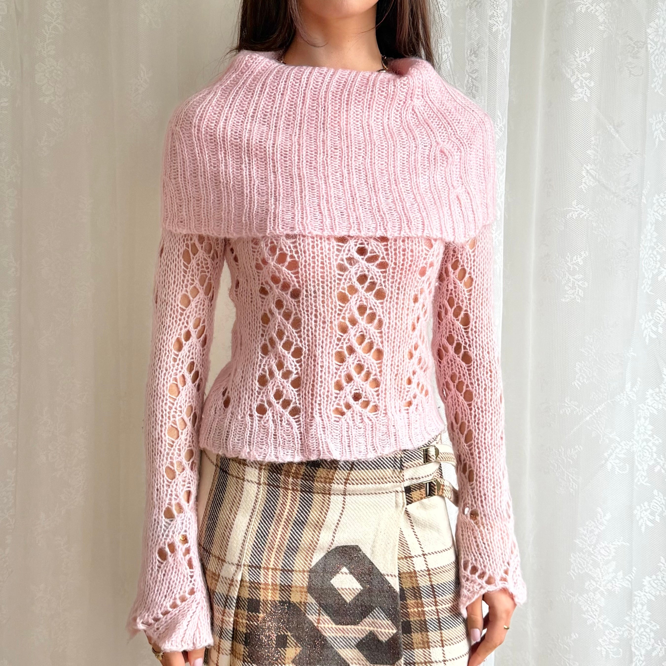 Bardot Sheer Knit Jumper - Size S