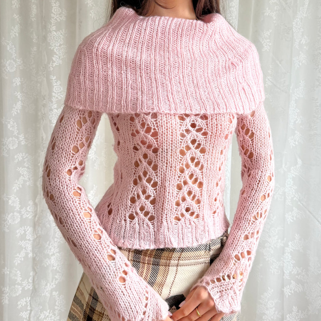 Bardot Sheer Knit Jumper - Size S