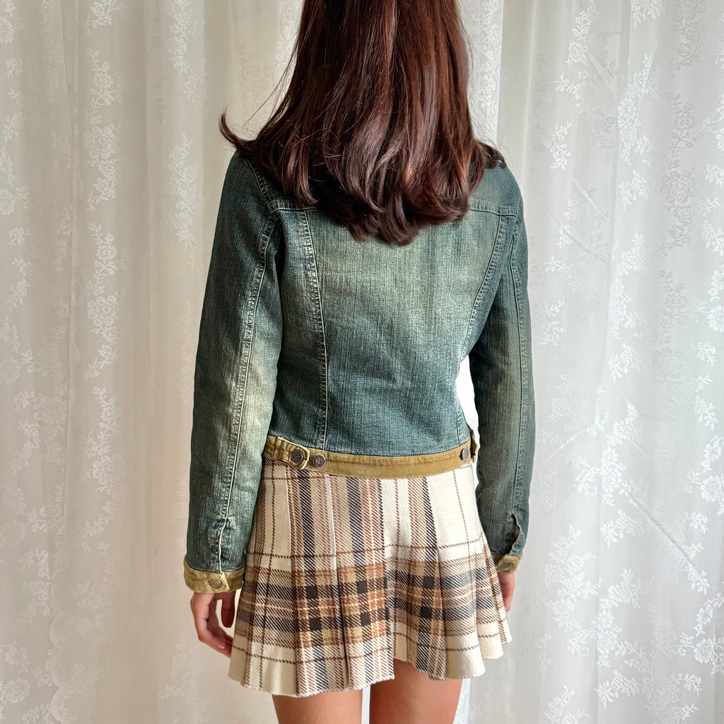 Denim Corduroy Zip Jacket - Size M