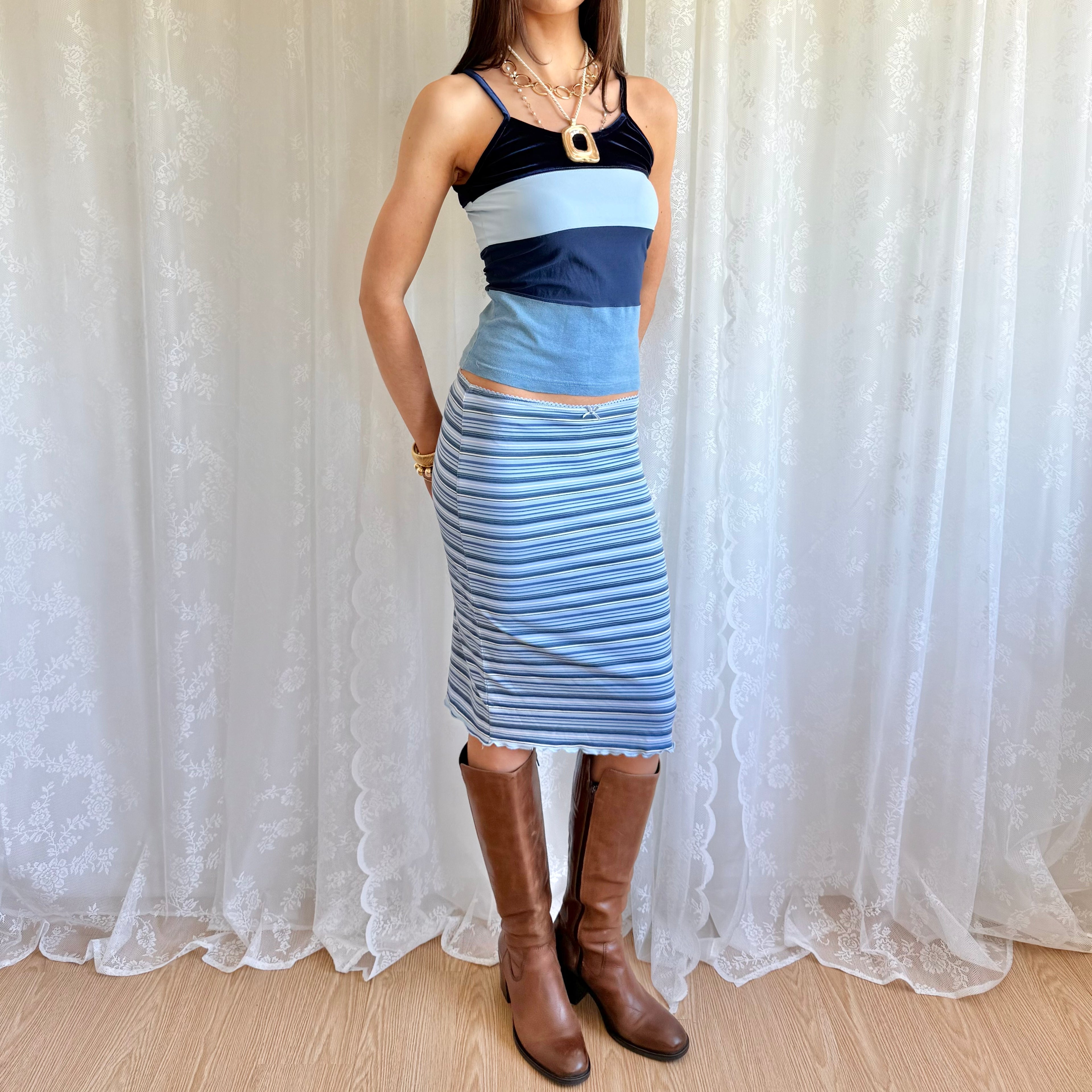 Pimkie Striped Midi Skirt - Size S