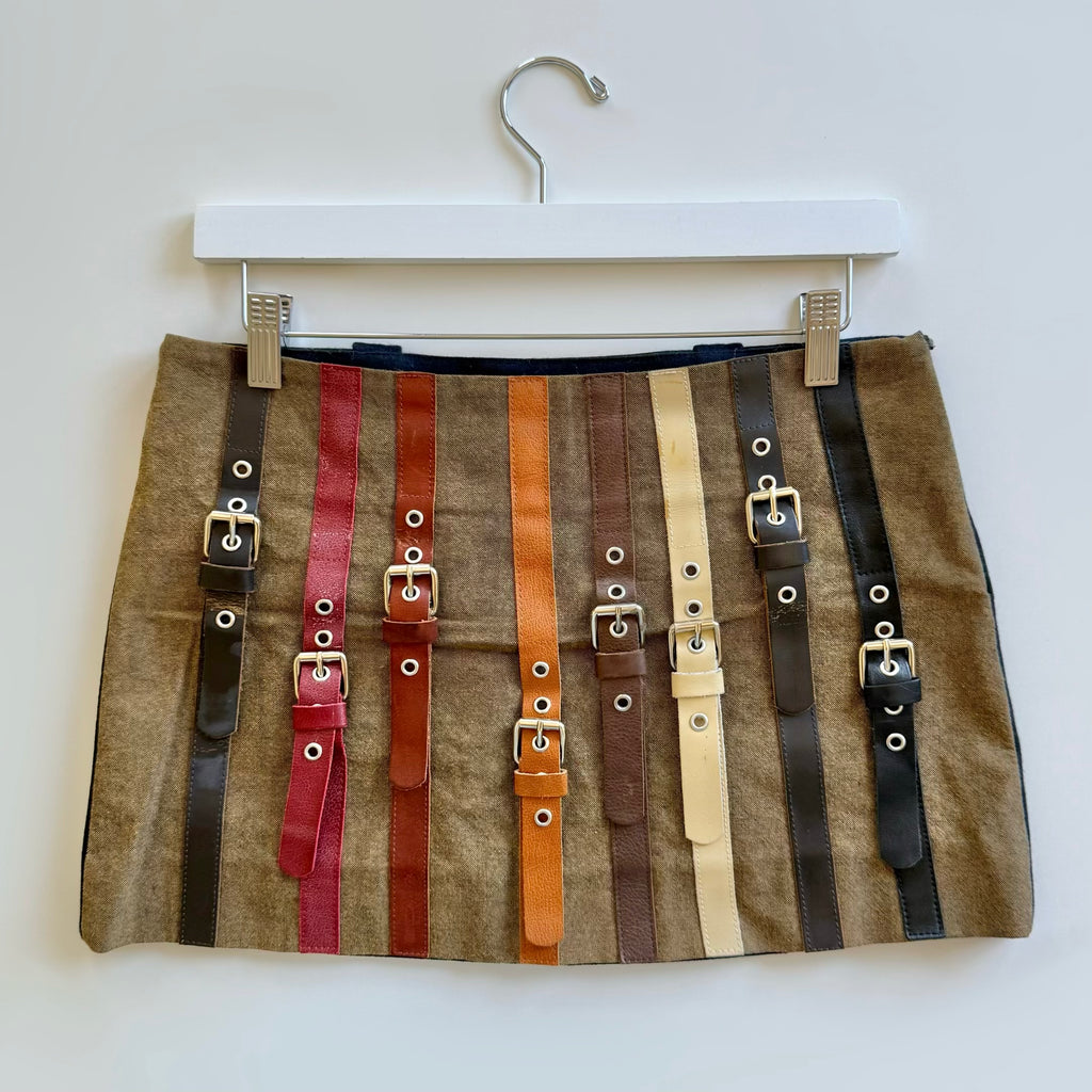 Buckle Mini Skirt - Size M