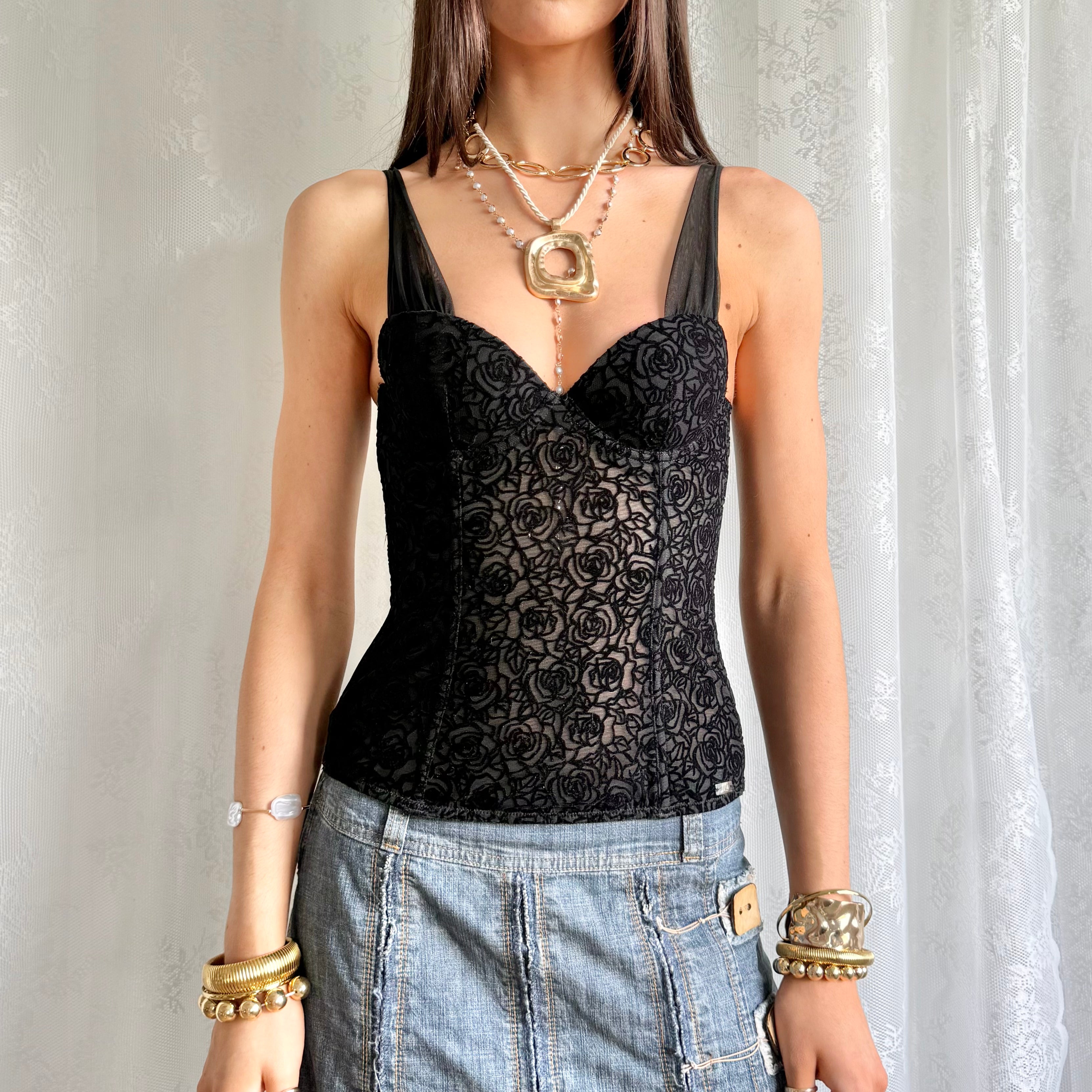 Yamamay Mesh Floral Cami - Size XS