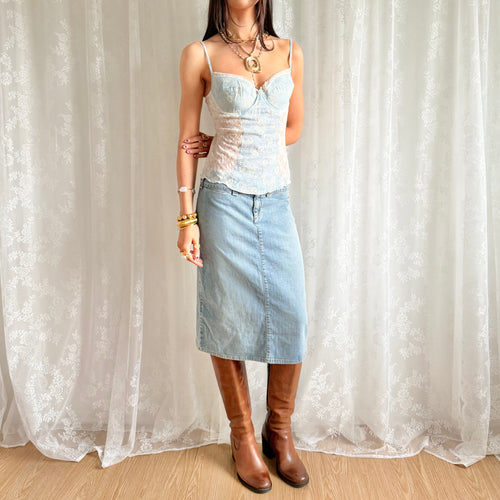 Denim Midi Skirt - Size S