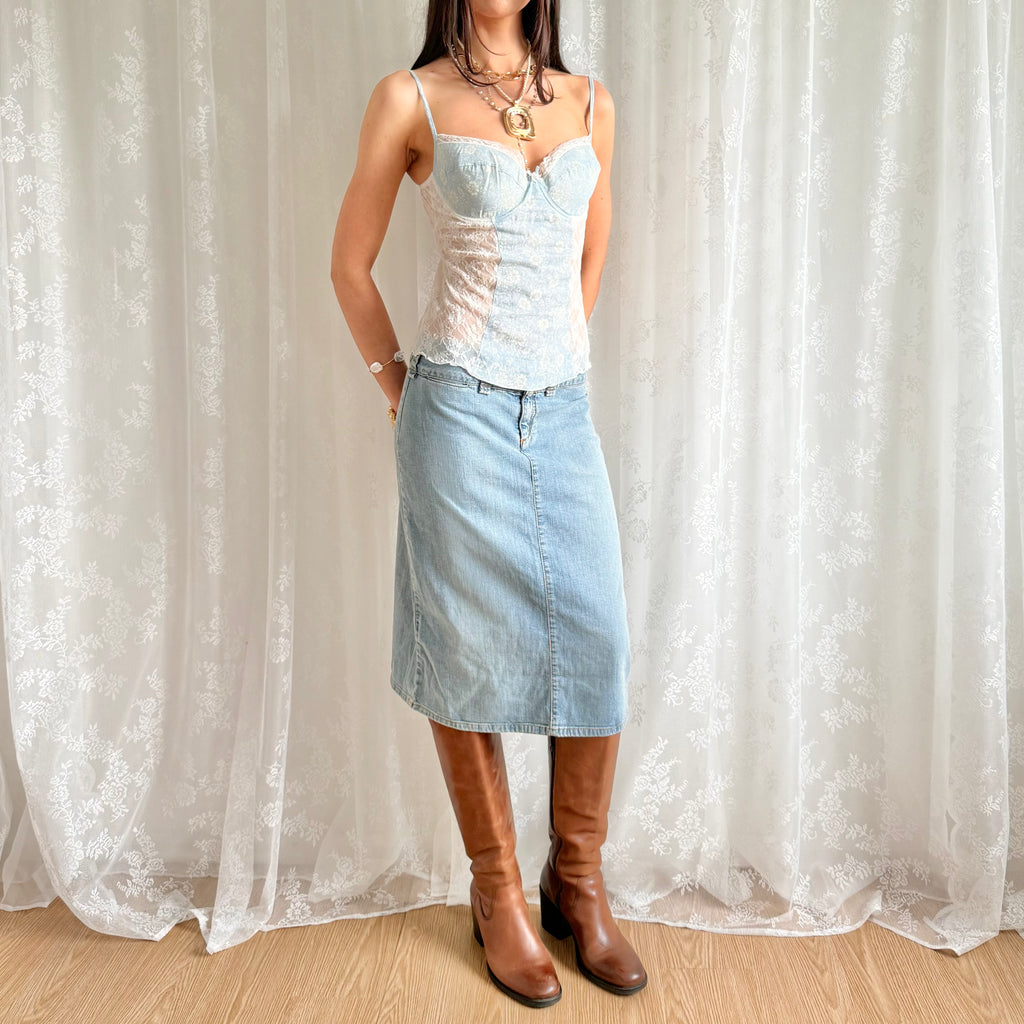Denim Midi Skirt - Size S