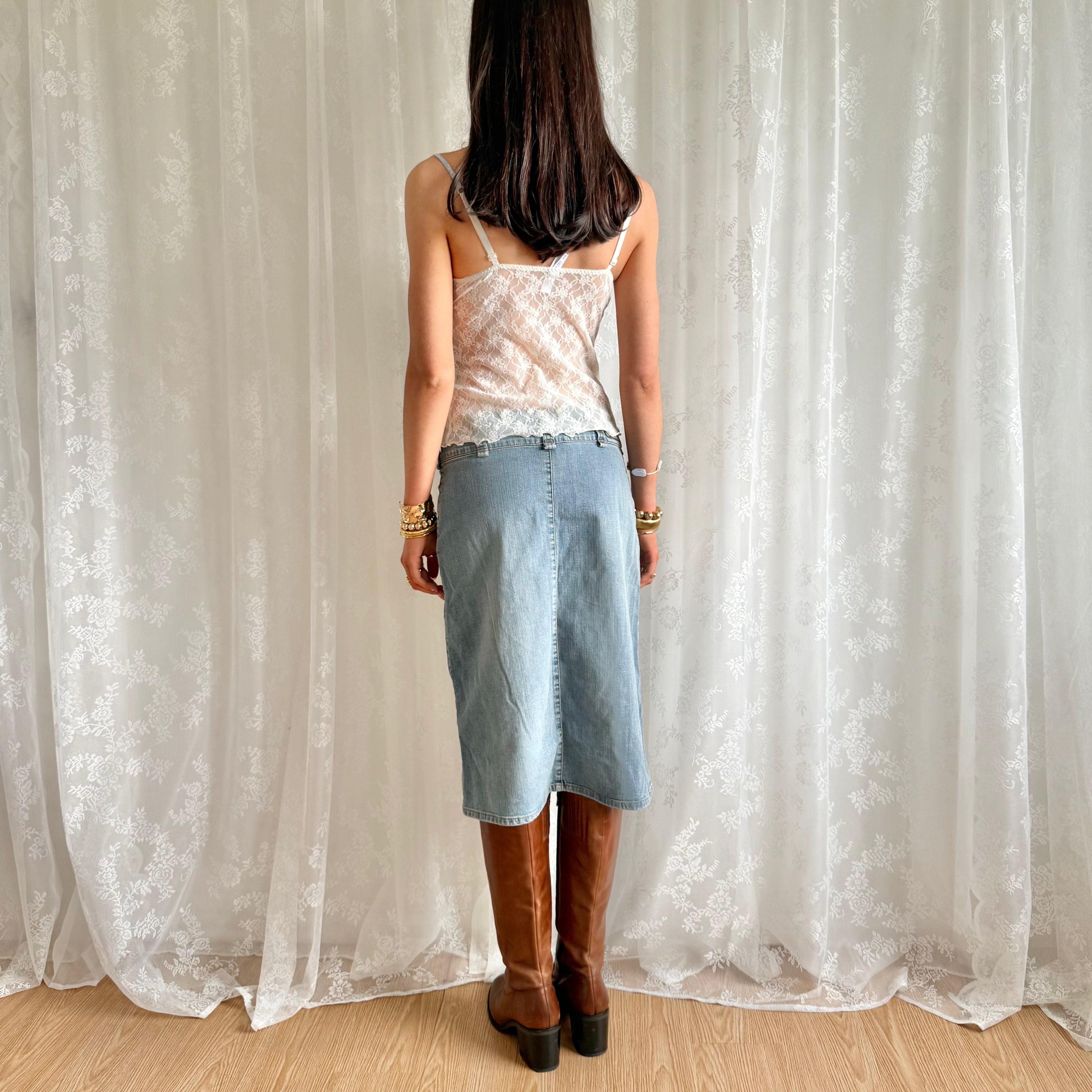 Denim Midi Skirt - Size S
