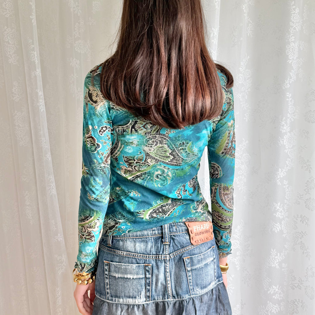 Mesh Long Sleeve Top - Size M