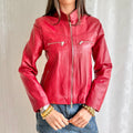 Genuine Leather Double Zip Jacket - Size L