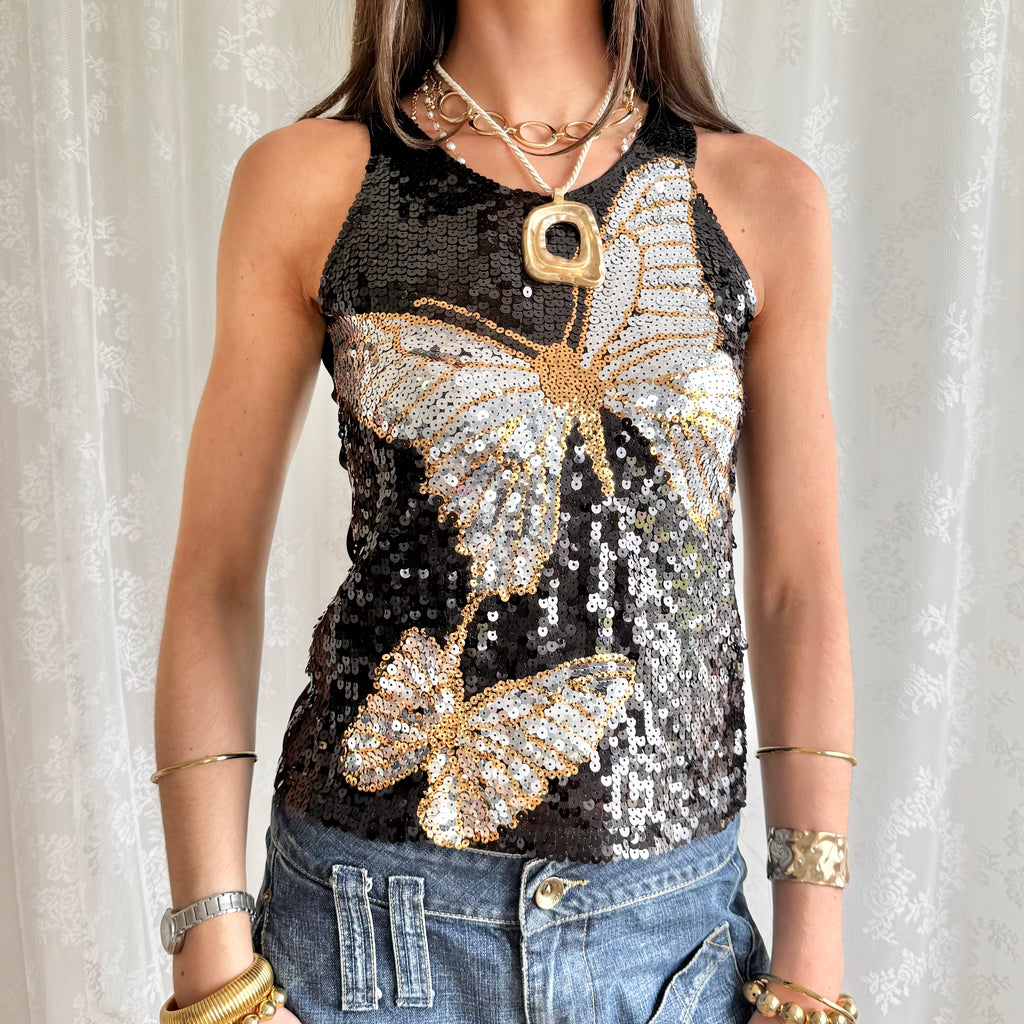 Butterfly Sequin Cami - Size S