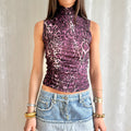 Leopard Mesh Crop Top - Size S