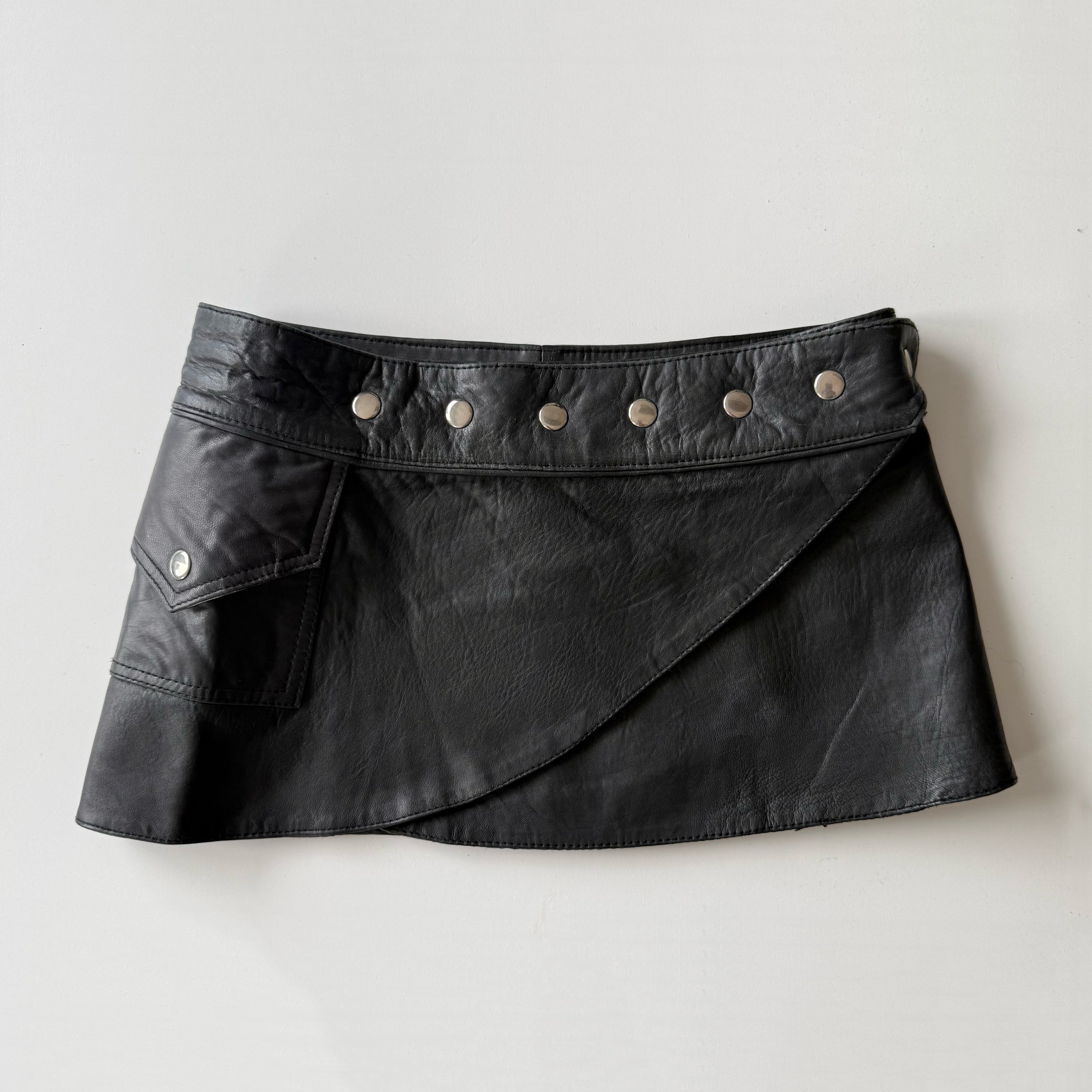 Leather Micro Mini Skirt - Size XS