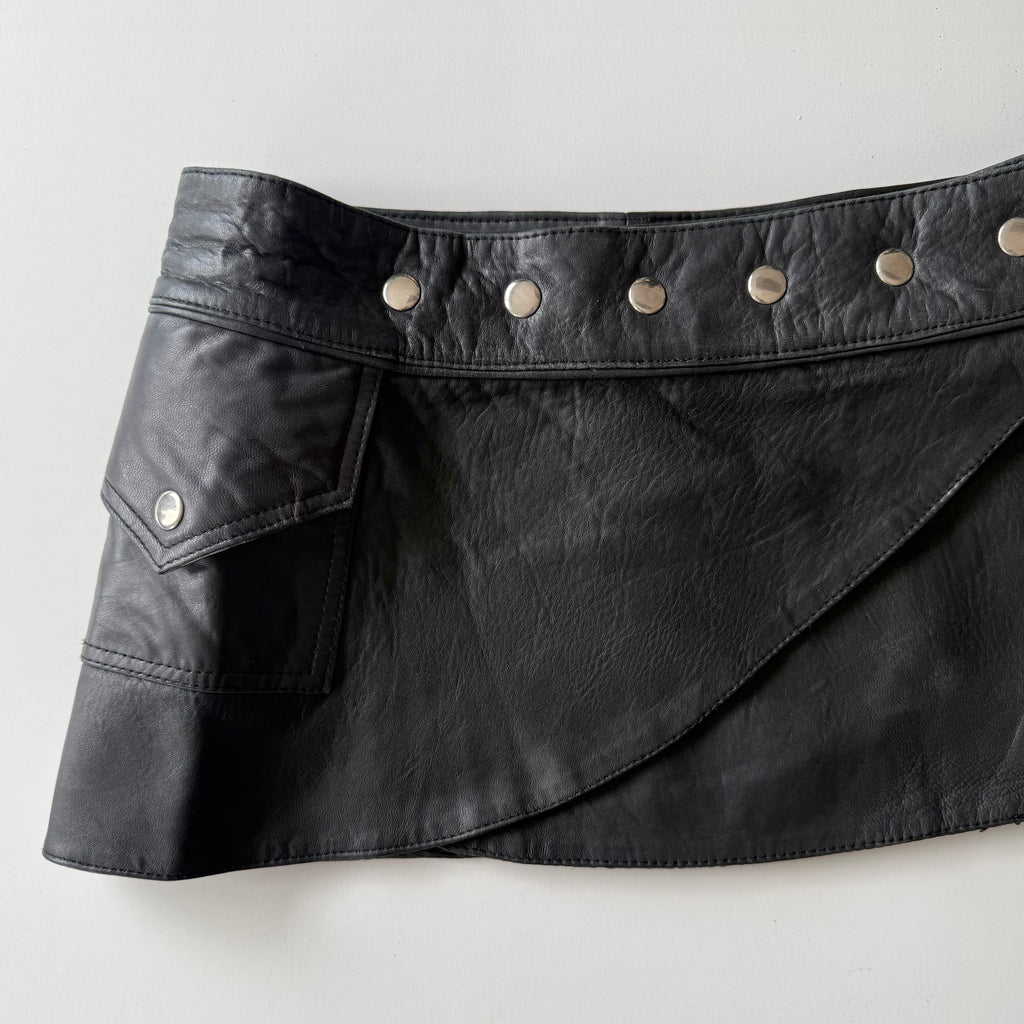 Leather Micro Mini Skirt - Size XS