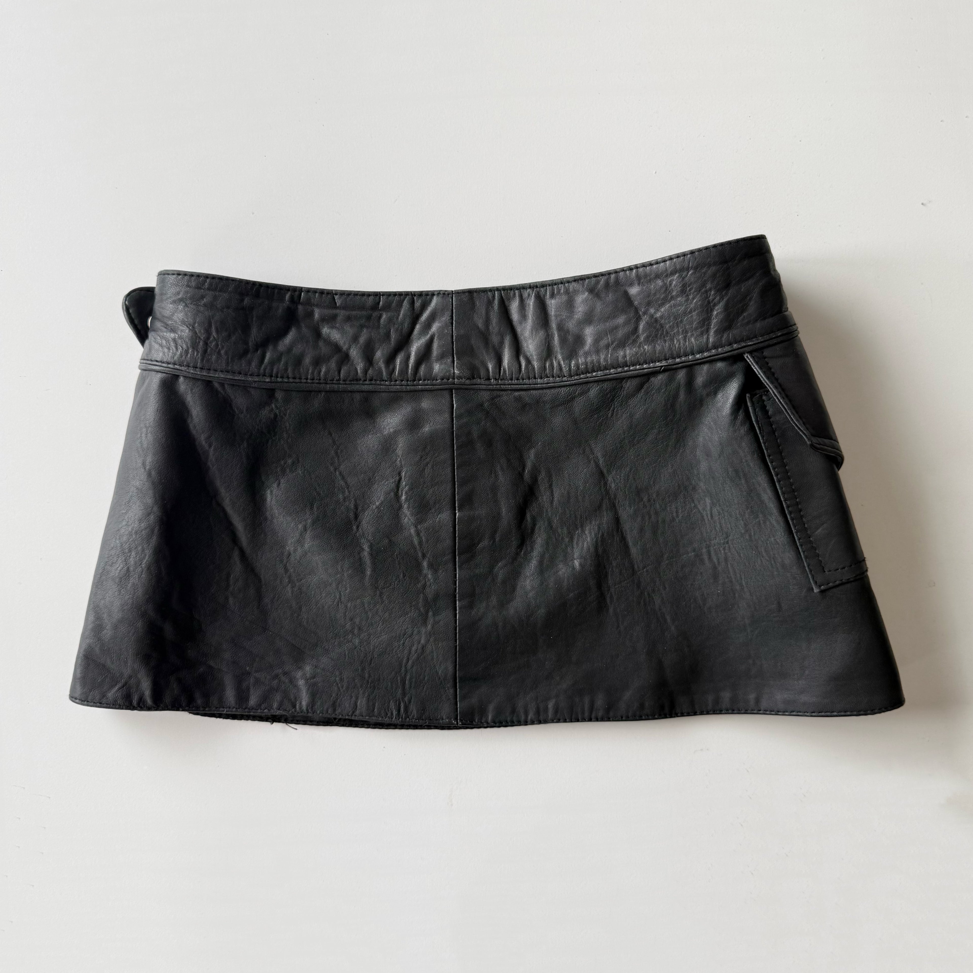 Leather Micro Mini Skirt - Size XS